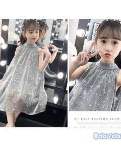 ワンピース キッズ 子供服 女の子 夏 キッズワンピース ノースリーブ チュール ドット柄 子供ドレス ジュニア 子ども お姫様 新品 おしゃれ 可愛い カジュアル