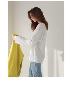 Tシャツ レディース トップス 40代 秋 新作 長袖Tシャツ おしゃれ 韓国風 きれいめ 白Tシャツ カジュアル ゆったり 20代 30代 シンプル