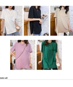 Tシャツ レディース きれいめ 40代 春夏 上品 半袖 Tシャツ ブラウス トップス オシャレ 韓国風 ロング ゆったり 大きいサイズ Tシャツ