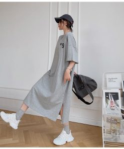 ワンピース ロンT Tシャツワンピース 40代 春夏 半袖 ロング丈 綿 ワンピース レディース 体型カバー 着痩せ 大きいサイズ ゆったり 韓国風 30代 20代