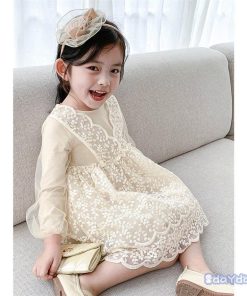 子供服 ワンピース 韓国子供服 女の子 キッズ 春 長袖 レースワンピース チュール 子供ドレス Dress 子ども服 ベビー服 お姫様 可愛い カジュアル おしゃれ 新品