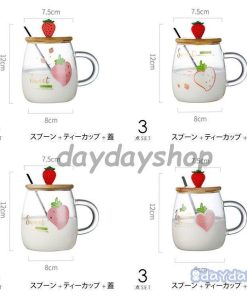 ティーカップ クリア清潔感 イチゴ キュート コーヒーカップ マグカップ 食器 コップ ロゴ お茶用品 動物 パンダ キッチン用品