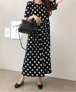 ワンピース レディース 40代 マキシワンピース 春 夏 半袖 ワンピース ドット柄 フレアスカート シフォン オシャレ 結婚式 ドレス 30代 大人 50代 お出かけ