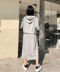 ワンピース レディース 40代 マキシワンピース 春 夏 半袖 ュニック ワンピース 帽子付き 綿 ゆったり 体型カバー ベルト付き 韓国風 30代 大人 オシャレ 50代