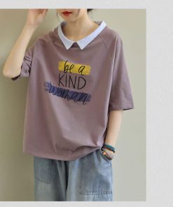 Tシャツ レディース トップス 40代 半袖 綿 Vネック 春夏 カットソー 新作 大きいサイズ UVカット 韓国風 20代 40代 おしゃれ 30代 かわいい