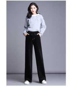 パンツ レディース 秋冬 ボトムス ロング コーデュロイ 美脚 韓国風 おしゃれ 20代 30代 40代 新作 ロング ズボン ゆったり 厚手 あったか ハイウエスト