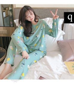 パジャマ ルームウェア レディース 春夏 長袖 パジャマ 綿 ルームウェア 大きいサイズ ロングパンツ 上下セット 可愛い 冷房対策 部屋着 韓国風 寝間着 18色