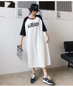 トップス レディース Tシャツ 40代 ワンピース 春 夏 五分袖 ホワイト 白 ワンピース 綿 ワンピースタイプ チュニック 50代 着痩せ 30代 韓国風オシャレ