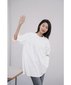 Tシャツ レディース 40代 夏 綿 トップス クルーネック 半袖 カットソー キレイめ 大きいサイズ ゆったり 韓国風 20代 40代 お洒落 おしゃれ 30代