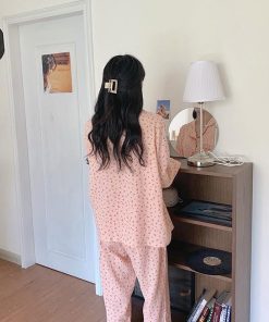 パジャマ レディース 春 秋 長袖 パジャマ ロングパンツ ルームウェア 花柄 上下セット 前開き パジャマ 可愛い 韓国風 部屋着 パジャマ 寝巻き