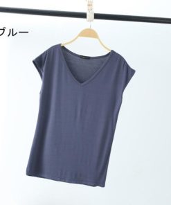 Tシャツ レディース トップス 40代 半袖 綿 白 ニット 春夏 カットソー 新作 大きいサイズ Vネック UVカット 韓国風 20代 おしゃれ 40代 かわいい 30代