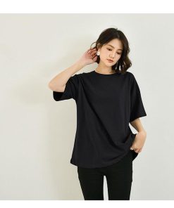 Tシャツ レディース トップス 春夏 40代 新作 半袖Tシャツ おしゃれ 韓国風 大きいサイズ きれいめ カジュアル 大人 ゆったり 白 黒 30代 20代