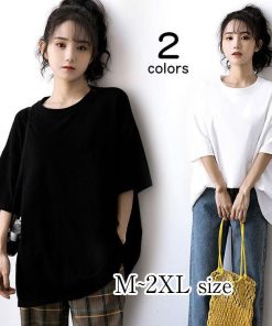 Tシャツ 半袖 半袖Tシャツ クルーネック レディース 無地 綿 ベーシック シンプル 白 黒 UV対策 カットソー 大きいサイズ 新作 30代 20代 40代