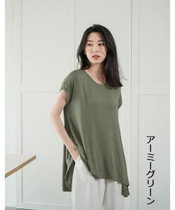 Tシャツ レディース 夏 綿 全7色 半袖 クルーネック カットソー トップス シンプル 透けない おしゃれ コーデ UVカット きれいめ 20代 30代 40代 フレア