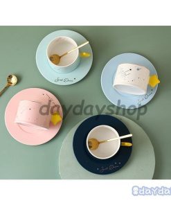 コーヒーカップ キッチン用品 星柄 蓋つき お茶用品 スプーン セットアイテム ティーカップ 星 宇宙 マグカップ 惑星 食器