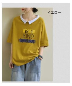 Tシャツ レディース トップス 40代 半袖 綿 Vネック 春夏 カットソー 新作 大きいサイズ UVカット 韓国風 20代 40代 おしゃれ 30代 かわいい