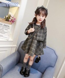 韓国子供服 キッズセットアップ 子とも3点セット 秋冬 女の子 可愛い ベレー帽 帽子贈り おしゃれ チェックセット 子とも服 結婚式 入学式 2色 卒園式