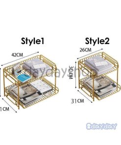 インテリア 雑貨 収納 棚 ラック 整理整頓 片付け 卓上 机上 小物置き 本棚 2段 ホワイト コンパクト ゴールド ブラック