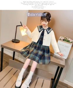 子供服 セットアップ 女の子 長袖 春秋 秋着 上下セット 韓国子供服 キッズ ジュニア トップス 丸首 スカート 膝上丈  新品 通学着 可愛い おしゃれ