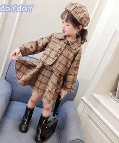 韓国子供服 キッズセットアップ 子とも3点セット 秋冬 女の子 可愛い ベレー帽 帽子贈り おしゃれ チェックセット 子とも服 結婚式 入学式 2色 卒園式