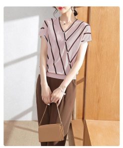 Tシャツ レディース 夏 Vネック 40代 半袖 ニットトップス 無地 ショット丈ニットソー ゆったり カットソー 大人 おしゃれ 30代 50代