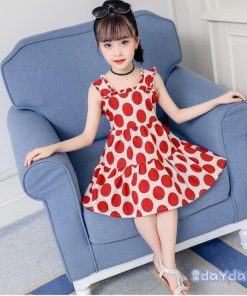 子供服 ワンピース ノースリーブ 春夏 女の子 キッズワンピース 薄手 ドット柄 チュニック 子供ドレス ジュニア おしゃれ 可愛い 女児 新品 150cm 涼しい 160cm