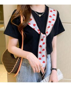 Tシャツ レディース トップス 40代 半袖 綿 春夏 カットソー 新作 大きいサイズ リボン付き UVカット 韓国風 20代 40代 おしゃれ かわいい 30代