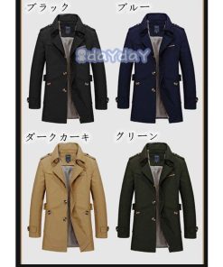 ビジネス ロングコート 高品質 トレンチコート アウター 紳士服 コート メンズ 無地 通勤 オシャレ 防風 秋冬