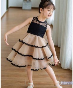 子供服 ワンピース キッズ 子供ドレス Dress 韓国子供服 女の子 夏 ノースリーブ 膝丈 レース 結婚式 発表会 ピアノ おしゃれ 通園着 通学着 可愛い