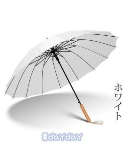 傘 レディース メンズ 長柄 16本骨 ジャンプ傘 日傘 雨傘 晴雨兼用 ビッグサイズ UVカット 紫外線対策 ボタン手動開閉式 大きい長傘 おしゃれ オシャレ きれいめ