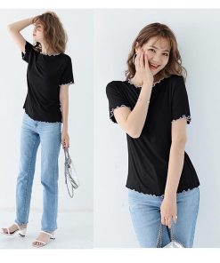 Tシャツ レディース トップス 40代 半袖 綿 春夏 カットソー 新作 大きいサイズ シンプル UVカット 韓国風 20代 おしゃれ 30代 かわいい 40代