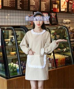 ワークエプロン エプロン かわいい おしゃれ 業務用 ワンピース レディース 女性 スモック 飲食店 かっぽう着 割烹着 保育士