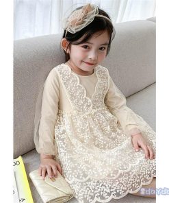 子供服 ワンピース 韓国子供服 女の子 キッズ 春 長袖 レースワンピース チュール 子供ドレス Dress 子ども服 ベビー服 お姫様 可愛い カジュアル おしゃれ 新品