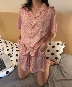 部屋着 パジャマ オシャレ ルームウェア レディース 春夏 韓国風 可愛い 半袖パジャマ ルームウェア 寝巻き パジャマ 上下セット ハート柄レーションパジャマ