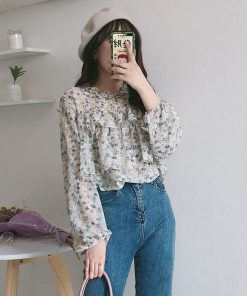 Tシャツ レディース ブラウス シャツ 夏 フリル Vネック 花柄 プリーツ シフォン 大きいサイズ 着痩せ 韓国風 カジュアル おしゃれ きれいめ ゆったり