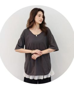 Tシャツ レディース トップス 40代 半袖 綿 春夏 カットソー 新作 大きいサイズ シンプル スリット UVカット 韓国風 20代 ゆったり 40代 おしゃれ 30代