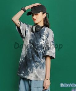 ストリート風 Tシャツ レディース ダンス トップス 夏 ヒップホップ 原宿系 韓国ファッション タイダイ柄 BF風 半袖 ゆるい カジュアル