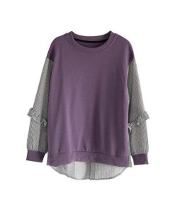 Tシャツ レディース 春夏 長袖 綿 クルーネック カットソー トップス 切り替え 異素材 おしゃれ コーデ UVカット きれいめ コットン 40代 20代 30代