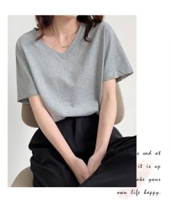 Tシャツ レディース トップス 40代 半袖 綿 Vネック 春夏 カットソー 新作 大きいサイズ シンプル UVカット 韓国風 20代 かわいい 40代 30代 おしゃれ