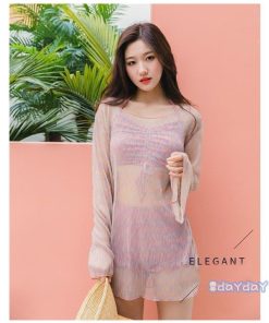 セパレート 体型カバー 韓国風 スイムウェア 女性用 3点セット 水泳 ブラウス 紫外線カット ファッション 水着 ビキニ タンキニ 水着 水着