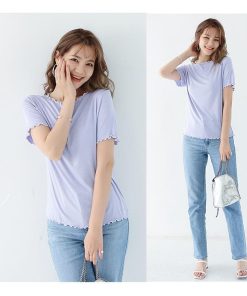 Tシャツ レディース トップス 40代 半袖 綿 春夏 カットソー 新作 大きいサイズ シンプル UVカット 韓国風 20代 おしゃれ 30代 かわいい 40代