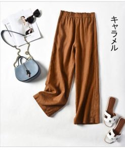 ワイドパンツ パンツ レディース 40代 春夏 綿麻 ボトムス ロングパンツ 韓国風 おしゃれ 20代 30代 楽ちん ハイウエスト ゆったり 50代