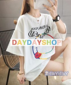 肌着 カジュアル カットソー 可愛い ドルマン レディース ビッグtシャツ 夏服 半袖tシャツ ゆったり 半そでTシャツ ゆるカットソー リゾート ロゴプリント