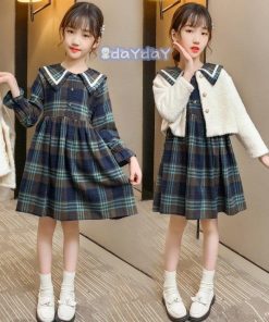 子供服 セットアップ 女の子 長袖 春秋 秋着 上下セット 韓国子供服 キッズ ジュニア トップス 丸首 スカート 膝上丈  新品 通学着 可愛い おしゃれ