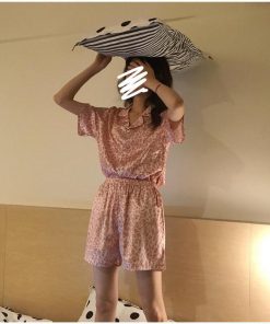 部屋着 パジャマ オシャレ ルームウェア レディース 春夏 韓国風 可愛い 半袖パジャマ ルームウェア 寝巻き パジャマ 上下セット ハート柄レーションパジャマ