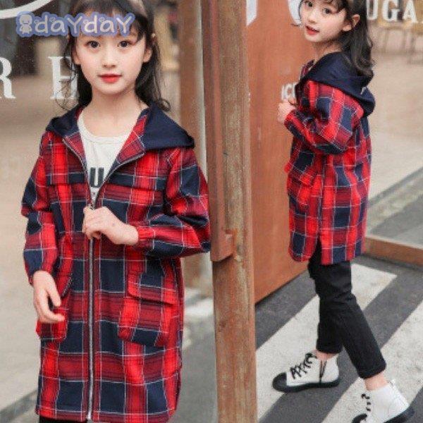 チェスターコート キッズコート  韓国子供服 子供コート キッズ服 長袖コート 女の子 スプリングコート トレンチコート チェック柄　子供コート 100cm~160cm