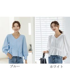 Tシャツ レディース きれいめ 40代 春夏 上品 半袖 Tシャツ ブラウス 綿 白 トップス Vネック オシャレ 韓国風 ゆったり 大きいサイズ 30代 Tシャツ ロング 50代