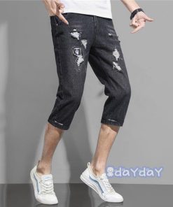 クロップドパンツ ダメージ デニムパンツ 7分丈パンツ スウェットショーツ ショートパンツ オシャレ夏 メンズズボン メンズ メンズ