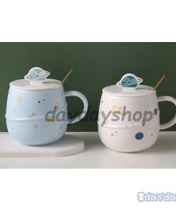 コーヒーカップ キッチン用品 星柄 蓋つき お茶用品 スプーン セットアイテム ティーカップ 星 宇宙 マグカップ 惑星 食器