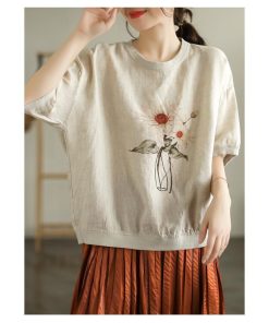 Tシャツ レディース 夏 新作 40代 半袖 ニットトップス 白Tシャツ プリント ショット丈ニットソー 薄手 ゆったり カットソー 30代 50代 おしゃれ 大人